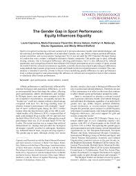 Gender inequality in sports journals of reflection sociology and 1021 professor lauren barr 26th march 2014 basil agyekum sociology. Pdf The Gender Gap In Sport Performance Equity Influences Equality