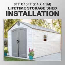 Design changes these plans are intended for use with various finish materials and with other sizes and. Installation For Lifetime 8ft X 15ft 2 4 X 4 5m Storage Shed Costco Uk