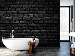 Black Brick Wall Photo Wallpaper Self