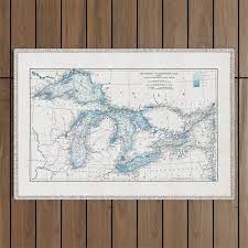 vine great lakes map outdoor rug by