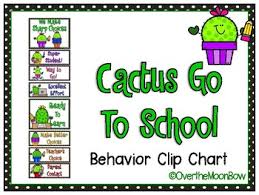 Cactus Go To School Behavior Clip Chart
