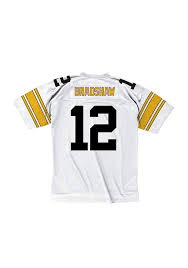 Terry Bradshaw Mitchell And Ness Pittsburgh Steelers Mens White Replica Football Jersey 56501645