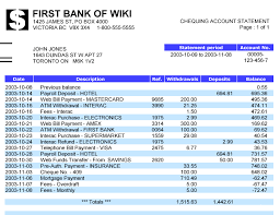 It's a place to keep your money safe and track how much you spend it. Bank Statement Wikipedia