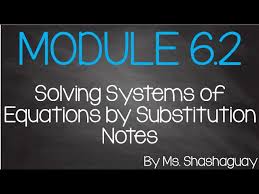 Module 6 1 Solving Systems Of Equations