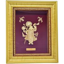 shreenathji frame in 24k gold leaf