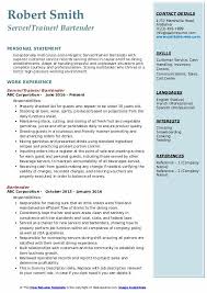 Use this bartender resume sample as a guide. Bartender Resume Samples Qwikresume