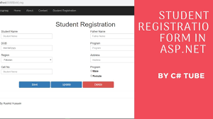 student registration form in asp net