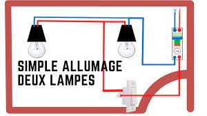 CABLAGE SIMPLE ALLUMAGE AVEC DEUX LAMPES - YouTube