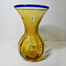 Vintage Blenko Handmade Amber Glass