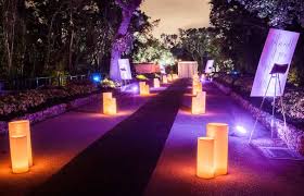 large wax candles luminaries in