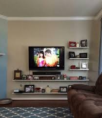 Floating Shelves With Mounted Tv