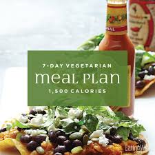 7 Day Vegetarian Meal Plan 1 500 Calories Eatingwell