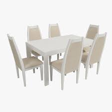 modern dining table with chairs free 3d