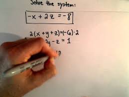 System Of 3 Equations 3 Unknowns Using