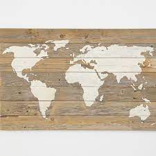 Reclaimed Wood World Map Wood World