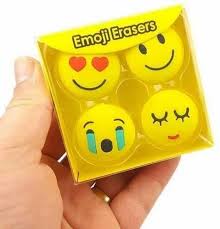 les cute emoji smiley erasers