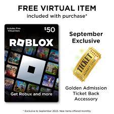 roblox 50 digital gift card includes