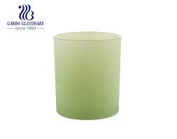 Green Frosted Vintage Glass Candle