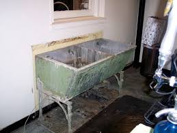 Old Double Laundry Sink Concrete Stone