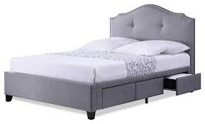 armeena gray linen modern storage bed