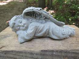 Cement Lying Sleeping Baby Angel Cherub