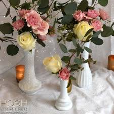 Flowers In Vintage Milk Glass Vase