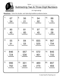 It may be printed, downloaded or saved and used in your classroom, home school, or other educational environment to help someone learn math. Double Triple Digit Subtraction No Regrouping Worksheet Have Fun Teaching
