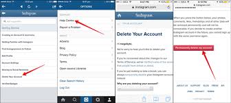 delete insram account on iphone