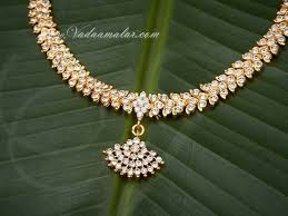white stone necklace indian design
