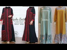 Gamis batik kombinasi kain satin @gamisbatik.com. Model Gamis Batik Kombinasi Terbaru Trend 2019 Gamis Batik Modern Untuk Pesta Pernikahan Youtube