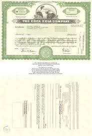 However, the stock has split twice since then, so theoretically it should be 20 shares. The Coca Cola Company Original Coke Stock Certificate 132039908