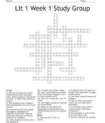 lit 1 week 1 study group crossword