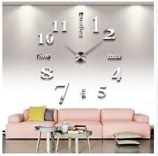 3d Wall Clock Xl Mirrored Modern Home O