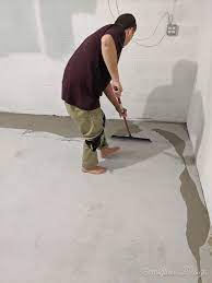 refinish concrete floors in a basement