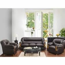 black leather sofa set for home at rs