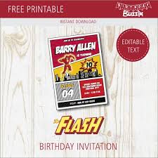 Free Printable The Flash Birthday Party Invitations