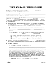 free texas promissory note template