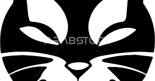 white cat face icon design