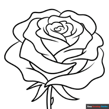 realistic rose flower coloring page