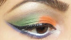 indian flag inspired eye makeup