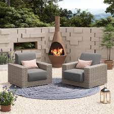 Eden Outdoor Wicker Club Chairs With