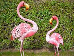 New Handmade Metal Garden Pink Flamingo