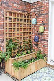 tiered planter with trellis shades of