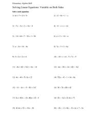 solving linear equations worksheet pdf