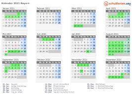 Alle ferienkalender kostenlos als pdf, mit feiertagen. Kalender 2021 Ferien Bayern Feiertage