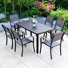 outdoor plastic wood table and chair