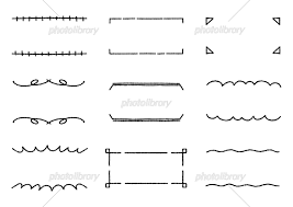 手書きのシンプルなフレームセット デコボコの線 イラスト素材 [ 7005220 ] - フォトライブラリー photolibrary
