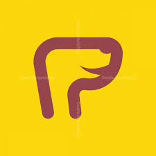 monogram p with dog face logo