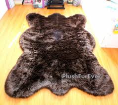 5 x 7 big brown bear faux fur rug