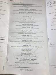 menu of francescas italian